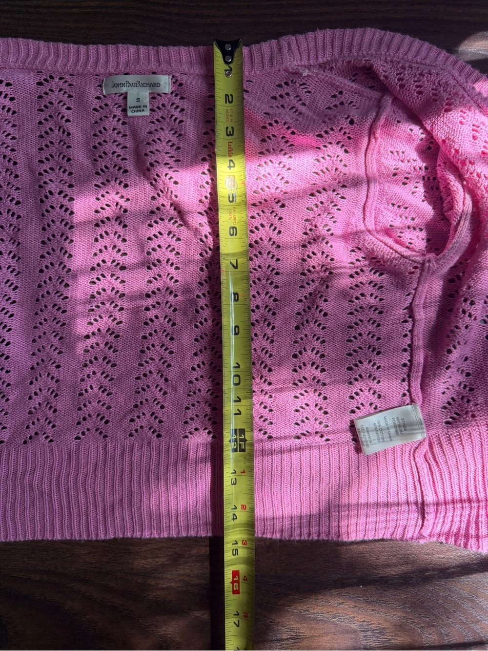 JohnPaulRichard Rose Pink Short-Sleeve Openwork V-Neck Cardigan - Picture 10 of 14